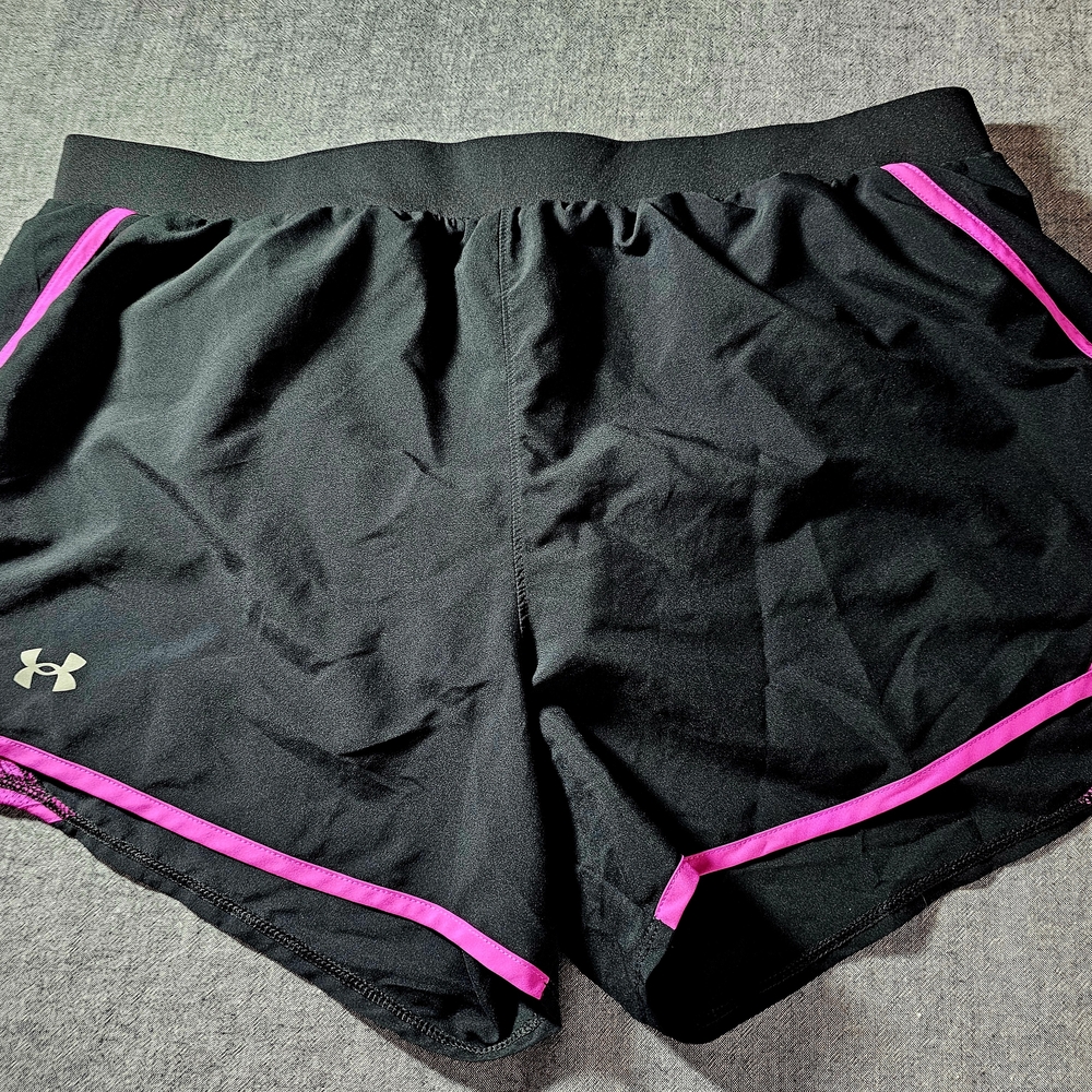 4 X $15. Under Armour Women's Black Shorts with Pink Accents
